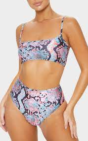 Multi Snake High Waist High Leg Bikini Bottom High Leg Bikini High Leg Bikini Bottoms Bikinis