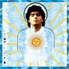 Maradona faustete den ball über shilton. 1