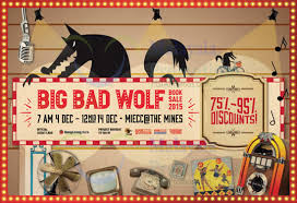 Blow the little pigs'houses and take their treasures, but don't kill them! Big Bad Wolf Books Sale Miecc The Mines 4 14 Dec 2015