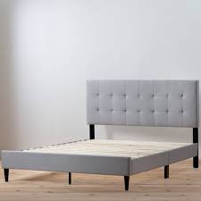 This bed comes in varying natural tones, plus white to easily match any room in your home. Full Tara Upholstered Platform Bed Frame With Square Tufted Headboard Stone Brookside Home Target