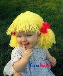 Lindos Hat Wig Com Pap Yarn Wig Cabbage Patch Wig Baby Girl Beanies