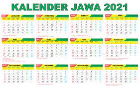 Untuk tahun 2021 indonesia (masehi) 1 januari dimulai dari 17 jumadil awal yang merupakan bulan kelima dalam kalender jawa tahun 1955. Kalender Jawa 2021 Lengkap 12 Bulan
