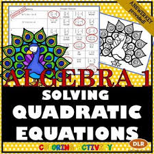 Solving Quadratic Equations Coloring Activity Quadratic Equation Quadratics Solving Quadratic Equations
