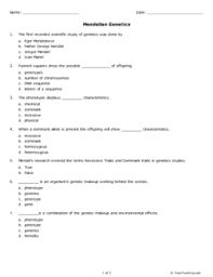 Mendelian genetics packet answer key mendelian genetics worksheet names: Mendelian Genetics A Printable From Help Teaching Mendelian Genetics Word Problem Worksheets Genetics