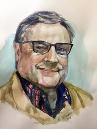 tränar på porträttmålning i akvarell