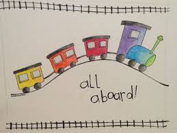 All Aboard Happy Doodles Train Drawing Simple Doodles
