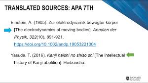 Referencing Translated Sources In Both The Apa 7th And The Apa 6th Style Youtube