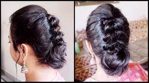 Festive Wedding Guest Hairstyle For Very Thin Hair Indian Party Bun Hairstyle For Medium Hair Youtube