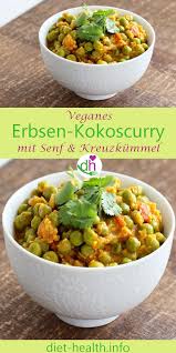 Erbsen In Kokoscurry Mit Senfsamen Und Kreuzkummel Rezept Kokos Curry Rezepte Curry