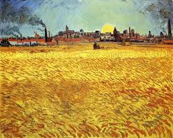 Campo De Trigo Com Ciprestes Wikipedia Pos Impressionismo Summer Evening Wheatfield With Setting Sun De Van Gogh Obras De Van Gogh Van Gogh Pinturas Impressionismo