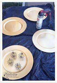 How To Spray Paint A Plastic Charger Tablescape Tips Charger Plates Diy Charger Plate Crafts Rose Gold Charger Plates