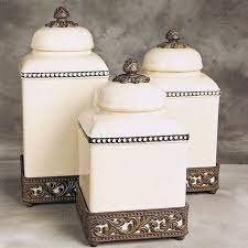 Add farmhouse style to your home with the. Decorative Kitchen Canisters Iron Accents