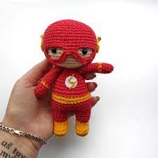Flash Crochet Pattern Pdf Amigurumi Superhero Flash Comics Etsy In 2021 Crochet Crochet Patterns Pattern