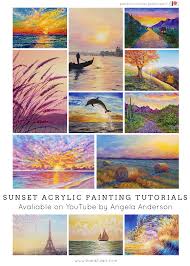 Angela Anderson Art Blog Sunset Acrylic Painting Tutorials Sunset Painting Acrylic Painting Tutorial Acrylic Painting Tutorials