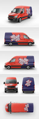 Free Van Mockups 6 Angles Psd Omahpsd Free Logo Mockup Mockup Psd Graphic Design Mockup