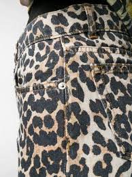 Ganni Leopard Slim Fit Jeans Neutrals Modes