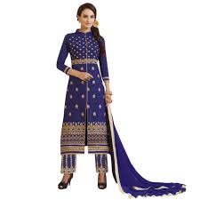 Buy Ethnicking Women's Chanderi Cottan Semi Stitched Salwar Suit (VHNW-12_Multi  _Free Size) at Amazon.in