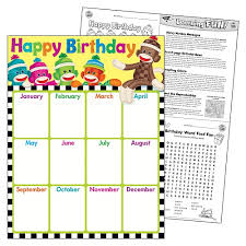Birthday Chart Sock Monkey Kool Child