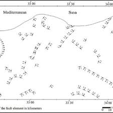 1 kilometer is equal to 0.62137119 miles: A Map Showing The Fault Segments At Depth Range Of 1 5 Km Download Scientific Diagram