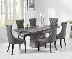 Modern living room side table. 8 Seater Natural Grey Marble Dining Table And Chairs Homegenies