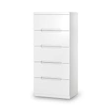 Browse our range of chests of drawers to find your perfect chest of drawers. Julian Bowen Manhattan White High Gloss Tall Chest Of Drawers Furniture123