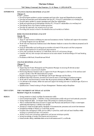 We analyzed job listings for financial business analysts in order to identify these core duties and responsibilities. Change Business Analyst Resume Samples Velvet Jobs