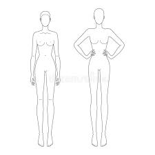 The outline of a female fashion in pdf and eps formats. Fashion Template 9 Head For Technical Drawing With Main Lines Stock Vector Illustration Of Hand Outline 167818248