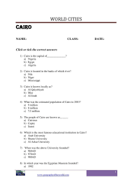 Cairo City Question And Answer Worksheet Pdf Image Geography Worksheets Social Studies Worksheets World Cities
