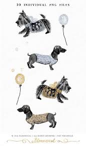 hunde clipart hand painted couture hund foxterrier von bloomsical ballon illustration kunstproduktion hund clipart
