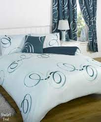 Bumper Duvet Complete Bedding Set With Matching Curtains Swirls King Teal Complete Bedroom Set Bedroom Sets Duvet Bedding Sets