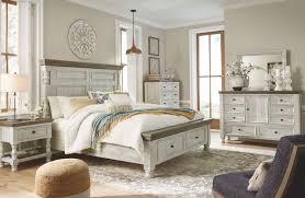 Nightstands & bedside tables : The Havalance White Gray 8 Pc Dresser Mirror Chest King Poster Bed With Storage 2 Nightstands Available At Furniture Connection Serving Clarksville Tennessee And Ft Campbell Kentucky