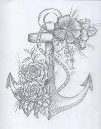43+ black and grey anchor tattoos collection. Anchor With Everyone S Flower Leg Tattoos Tattoos Flower Tattoos