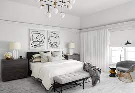 If you watch tv from your bed, sticking a simple led lighting strip to the back of the headboard can work surprisingly well to get the right tone in the room, and it looks nowhere near as tacky as. Soothing Master Bedroom Contemporary Bedroom Chicago By Edyta Co Interior Design Houzz