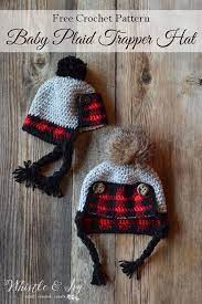 Crochet Plaid Trapper Hat Crochet Pattern Whistle And Ivy Crochet Hat Pattern Crochet Hats For Boys Plaid Crochet