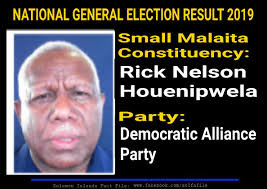 Caretaker Prime Minister Rick Nelson Houenipwela has retained his Small  Malaita seat. First election into Parliament in the 2010 National General  Election, he has been elected to serve his third term. Named "