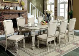 Cm3600t 9pc 9 Pc Initial Lab Tandor Holcroft Antique White Finish Wood Dining Table Set Transitional Dining Tables White Dining Table Set White Dining Set