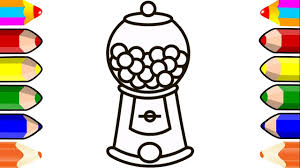 By pink at heart source : Gumball Machine Bubble Gum Balls Coloring Pages For Kids Toddlers Youtube