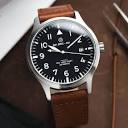 DIY Watchmaking Kit | 40mm Pilot Watch With Date & Brown Leather ...