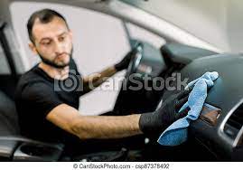 Or you didn't know that you could easily upgrade your cloth seats to custom car seats on the car you have now. Cleaning Service Car Detailing Concept Young Man Auto Service Worker Washing A Car Interior Console And Dashboard With Canstock