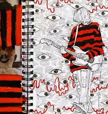 His dark lyrics, soulful voice, and stage presence quickly made him a member of some of the greatest artists of all time as well as a voice for his generation. Even More Kurt Cobain Drawings Nirvana