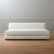Overview long, lean, super deep unicushion for hanging out low to the floor. Piazza White Armless Sofa Reviews Cb2
