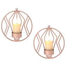 Great selection of rose gold wall decor! Wall Candle Sconce For Small Pillar Candle Metal Tealight Holders Wall Decorations For Bathroom Patio Living Room Decoration Rose Gold Set Of 2 Buy Online In Saint Vincent And The Grenadines At