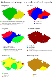 Six Stereotypical Ways How To Divide Czech Republic Language Map Europe Map Map