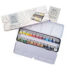 Winsor Newton Pro Artists Watercolour 24 Half Pan Metal Box Set 0190553