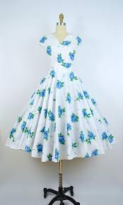 Vintage 1950s Rose Print Dress Set 50s Blue Floral Roses Etsy In 2020 Vintage Dresses 50s Vintage Dresses For Teens White Vintage Dress