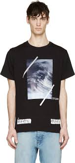 Off White Black Purple Wave Print T Shirt T Shirt Mens Tshirts Print T Shirt