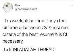 Apa itu cv atau curriculum vitae? Ini Perbezaan Di Antara Cv Dan Resume Yang Wajib Graduan Tahu Sebelum Memohon Kerja Hijabista