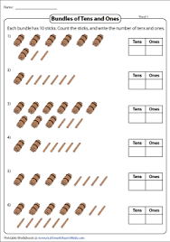 Students can learn the basic place value concept of tens and ones by completing a simple cut and paste activity. Bundles Of Tens And Ones Worksheets