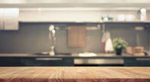 Table top wooden counter blurred kitchen background stock. Wood Table Top On Blur Kitchen Room Background Stock Image Image Of Defocused Blurry 102867753