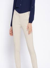 Buy Wills Lifestyle Women Cream Coloured Slim Fit Solid Formal Trousers Apparel For Women
